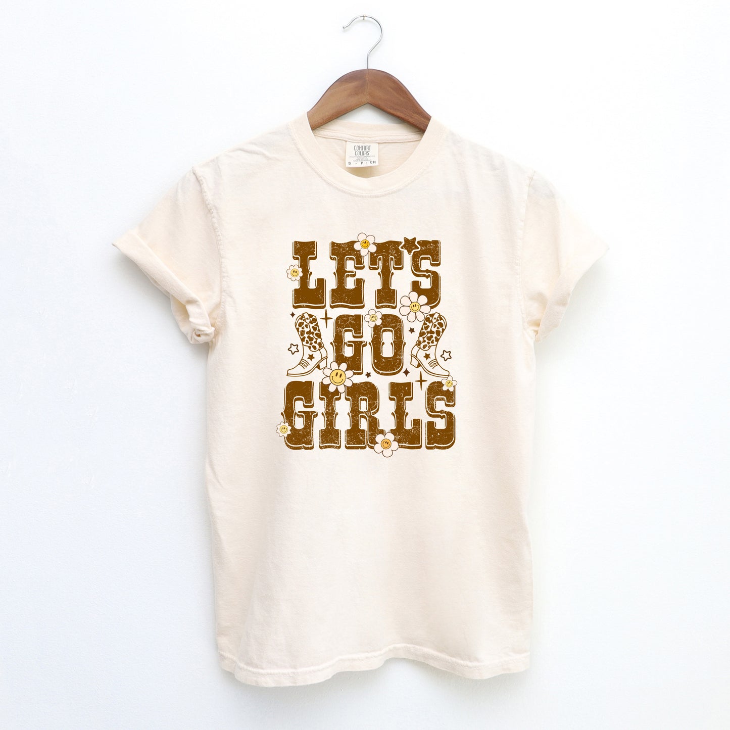 Floral Let's Go Girls | Garment Dyed Tee