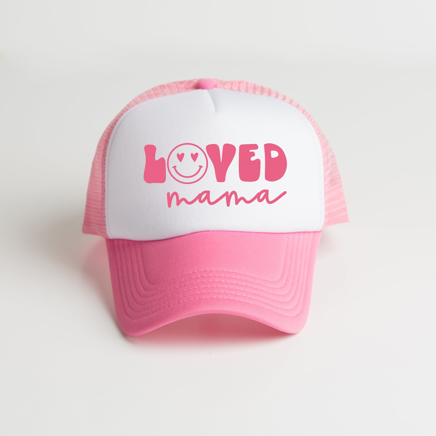 Loved Mama Smiley Face | Foam Trucker Hat