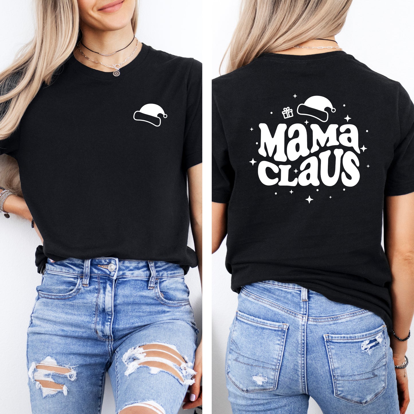 Mama Claus | Front & Back Short Sleeve Graphic Tee