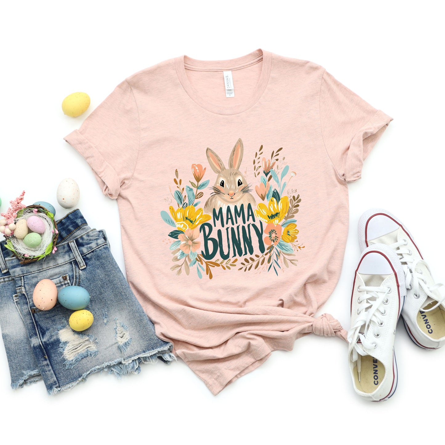 Mama Bunny Floral | Short Sleeve Graphic Tee