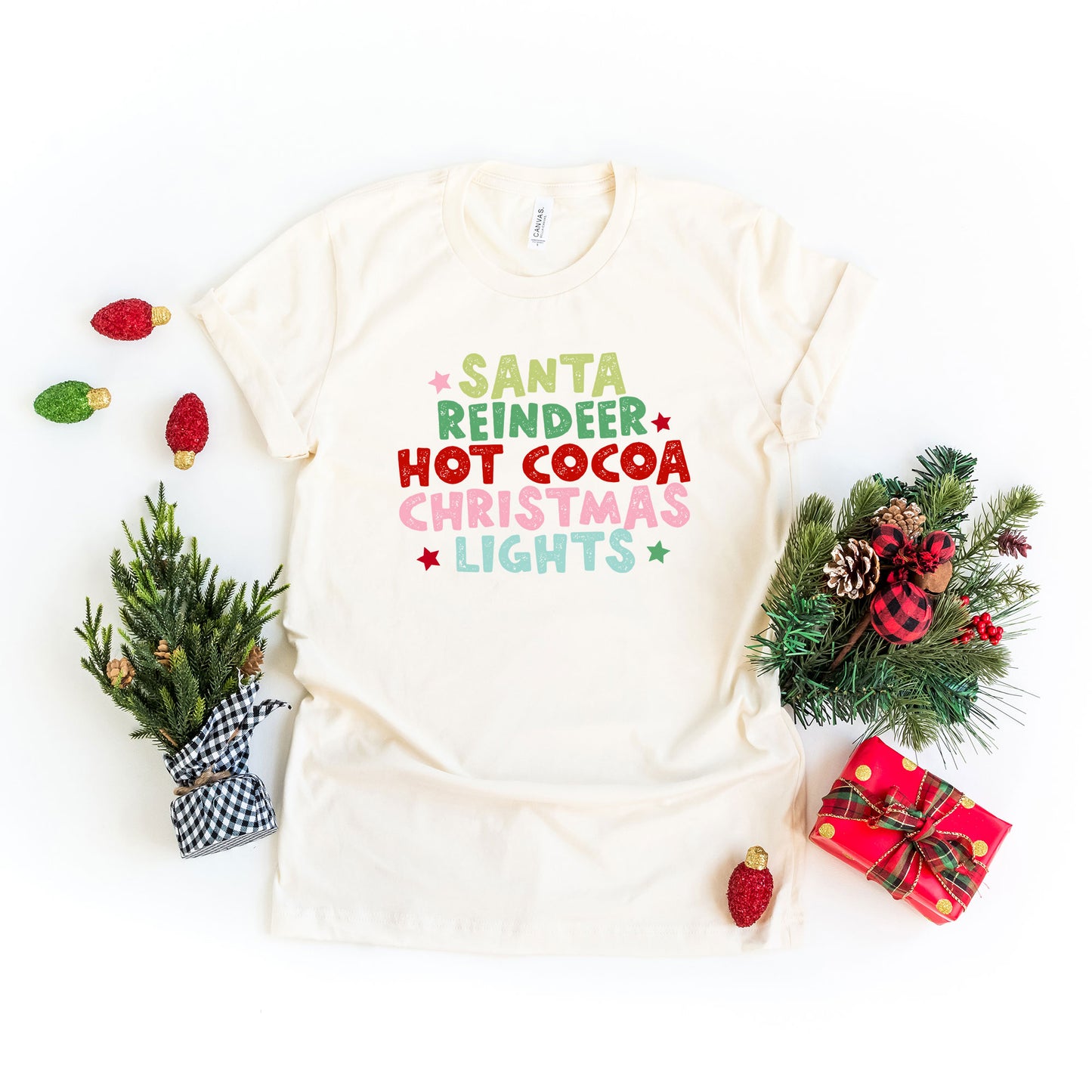 Santa Reindeer Hot Cocoa | Short Sleeve Graphic Tee