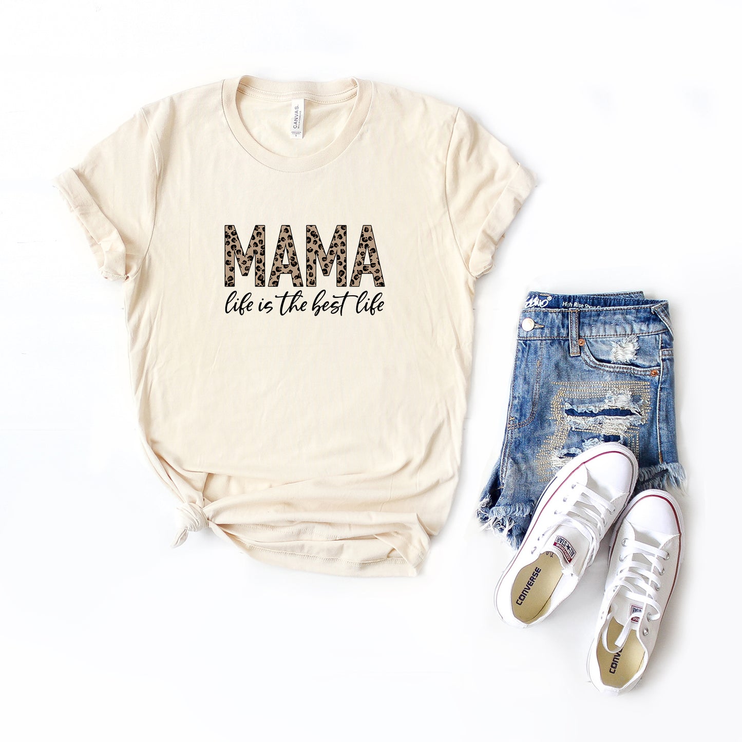 Mama Life Is The Best Life Leopard | Short Sleeve Tee