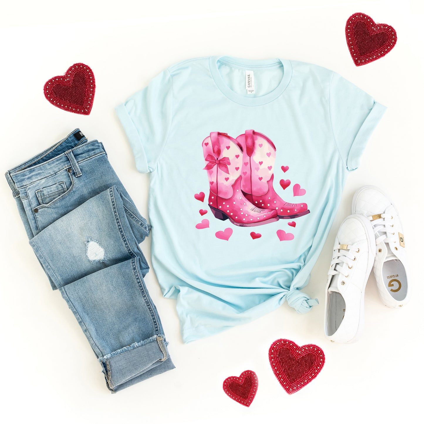 Coquette Valentine Boots | Short Sleeve Graphic Tee