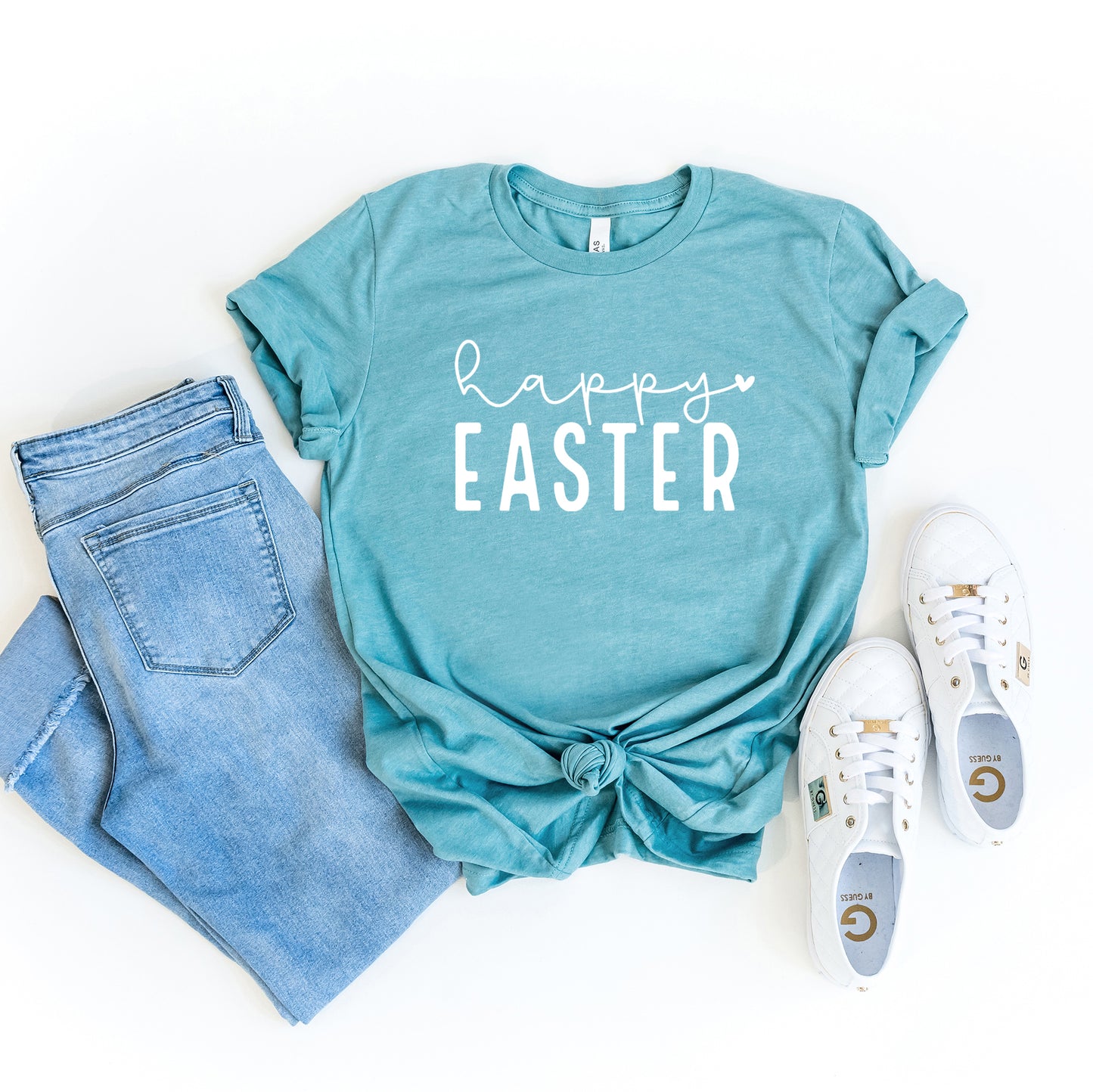 Happy Easter With Heart | Short Sleeve Graphic Tee