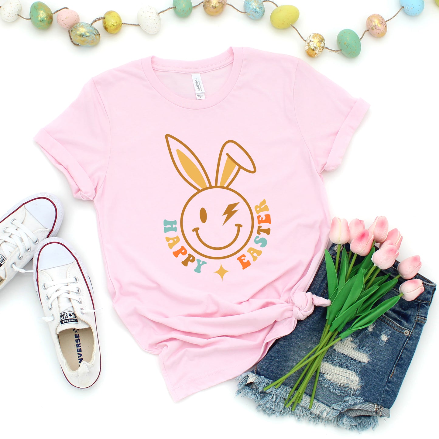 Happy Easter Bunny Wink | Short Sleeve Graphic Tee