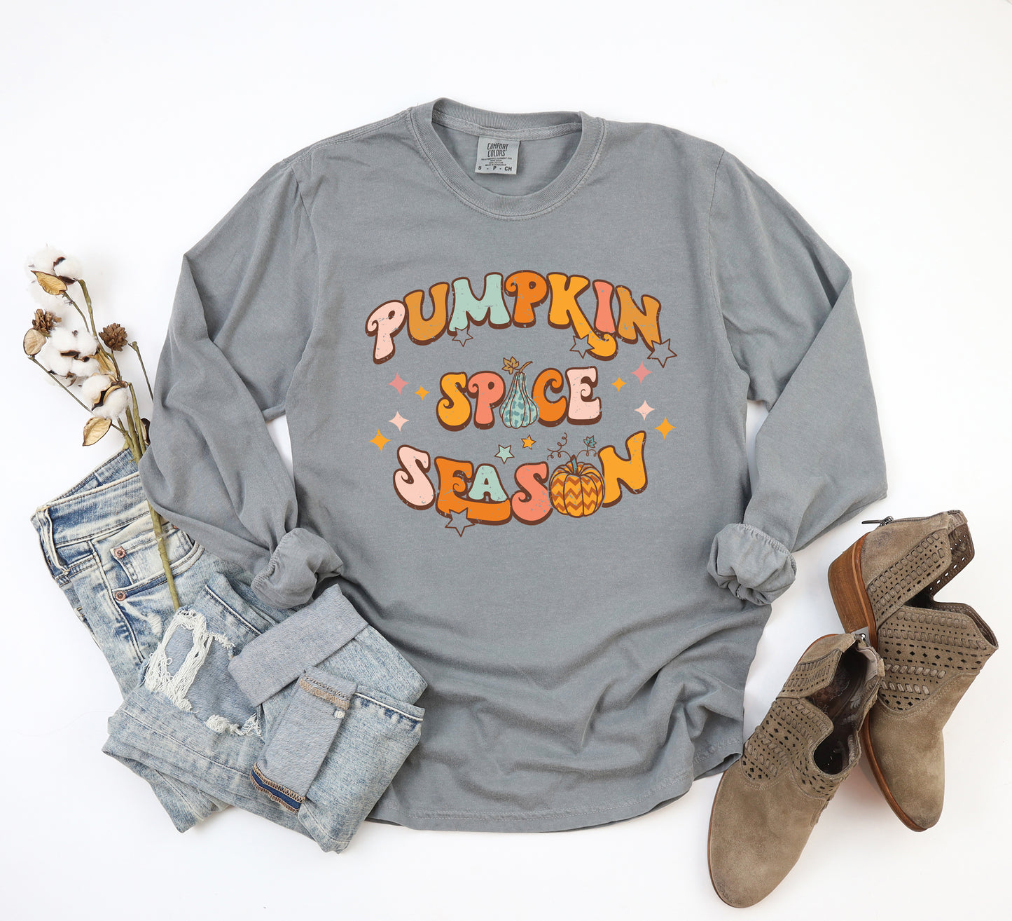 Pumpkin Spice Season Colorful | Garment Dyed Long Sleeve