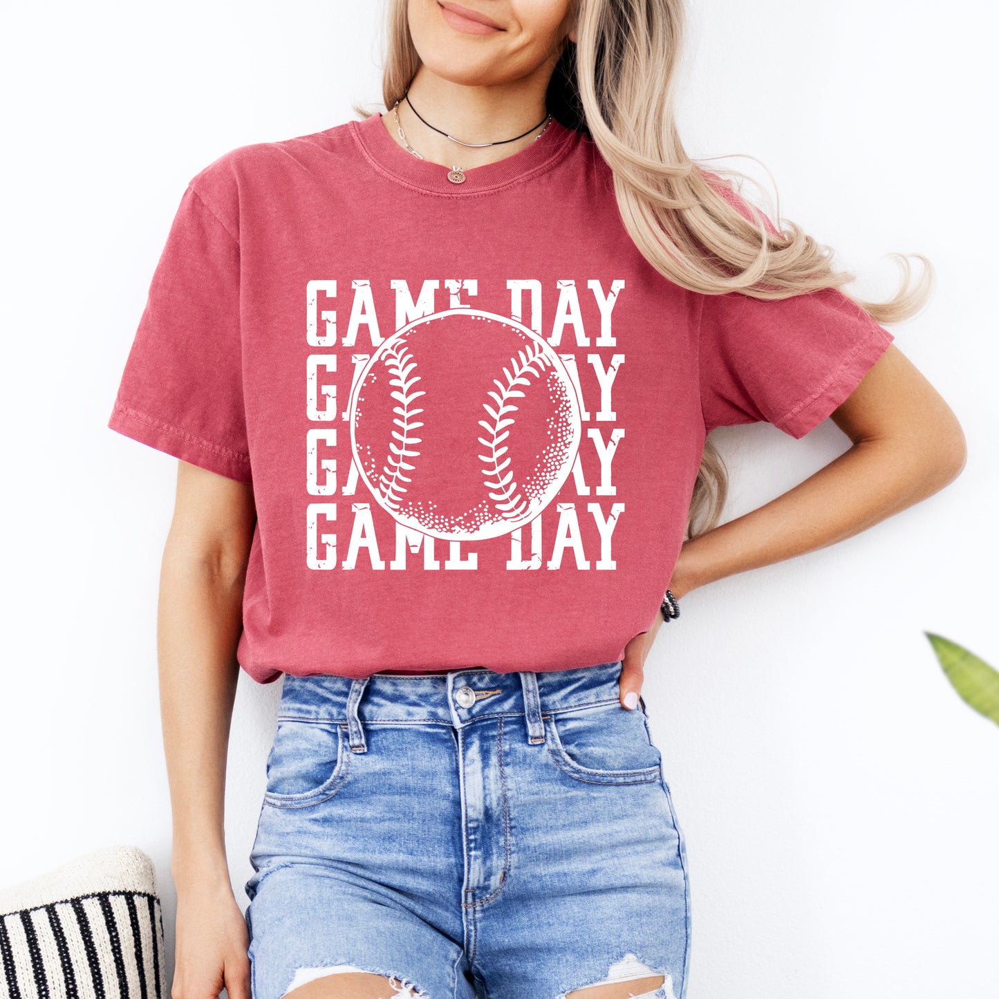 Distressed Game Day Baseball | Garment Dyed Short Sleeve Tee