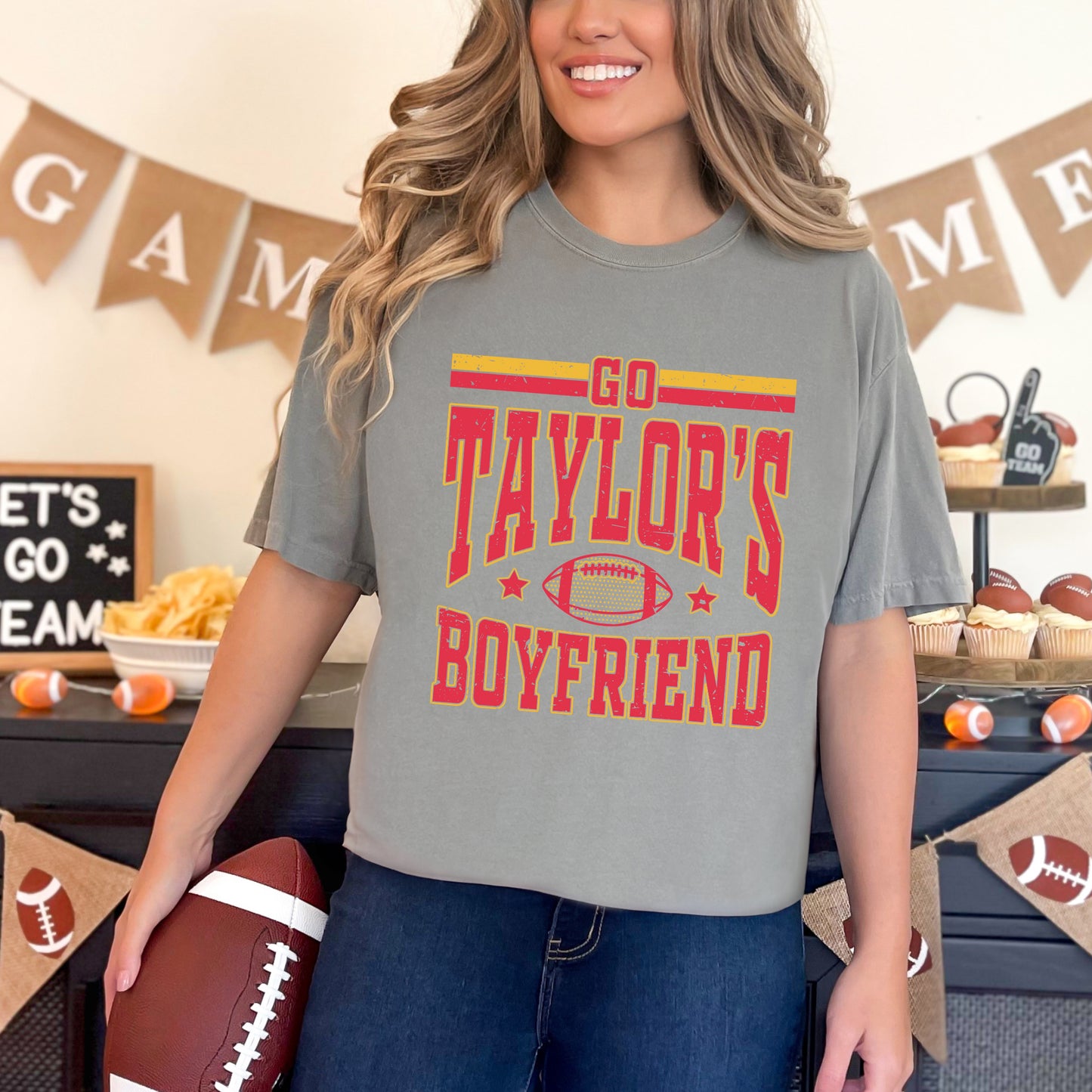 Go Taylor's Boyfriend Football | Garment Dyed Tee