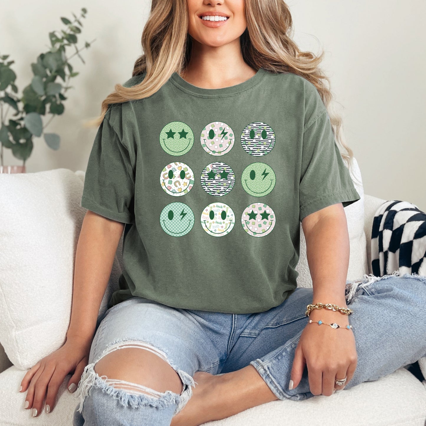 St. Patrick's Smiley Chart | Garment Dyed Tee