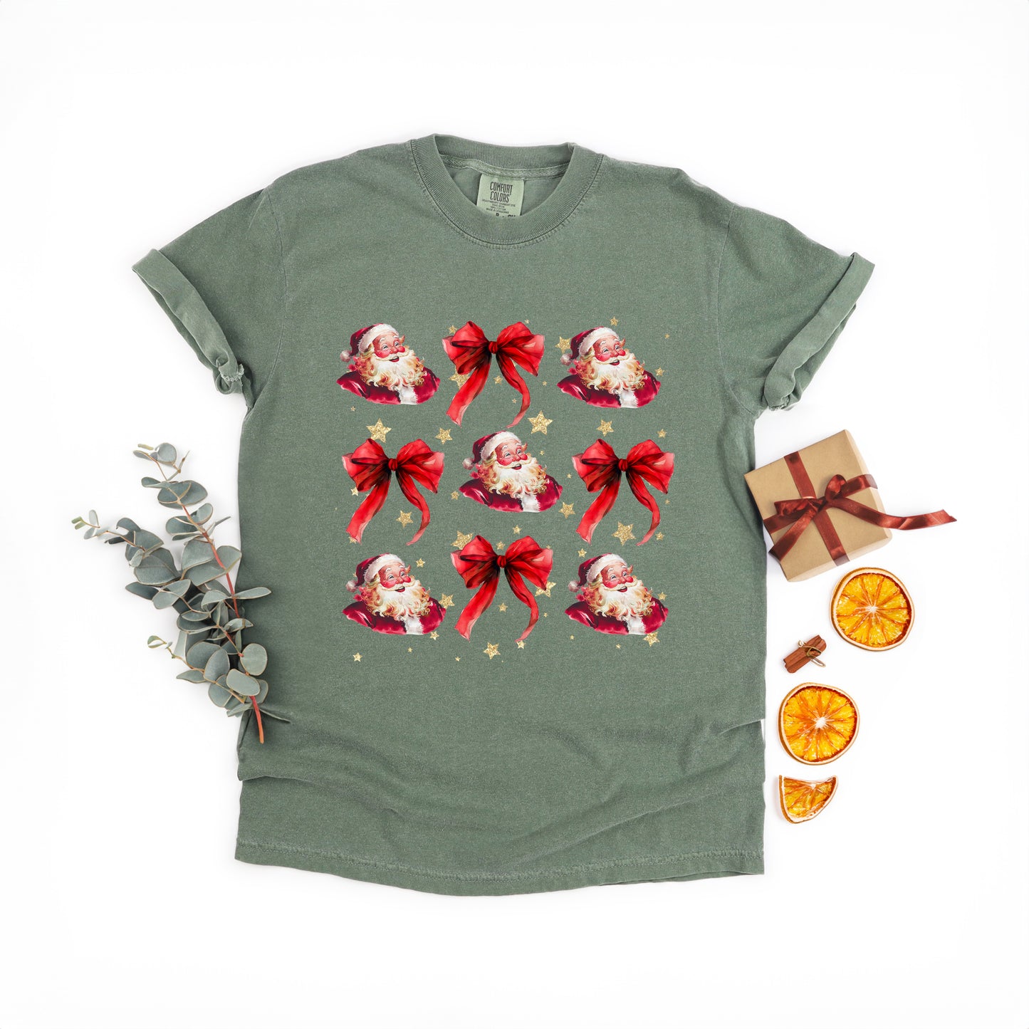 Coquette Santa And Bow Chart | Garment Dyed Tee