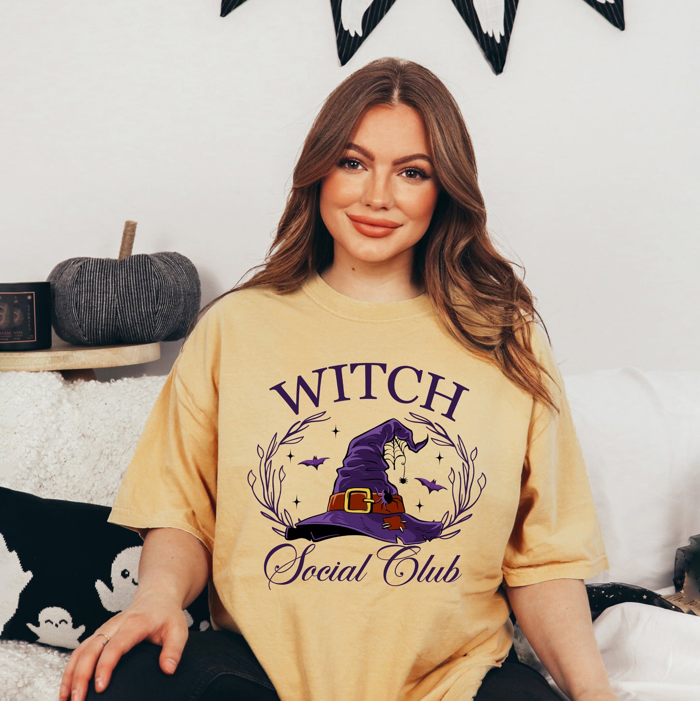 Witch Social Club Purple Hat | Garment Dyed Short Sleeve Tee