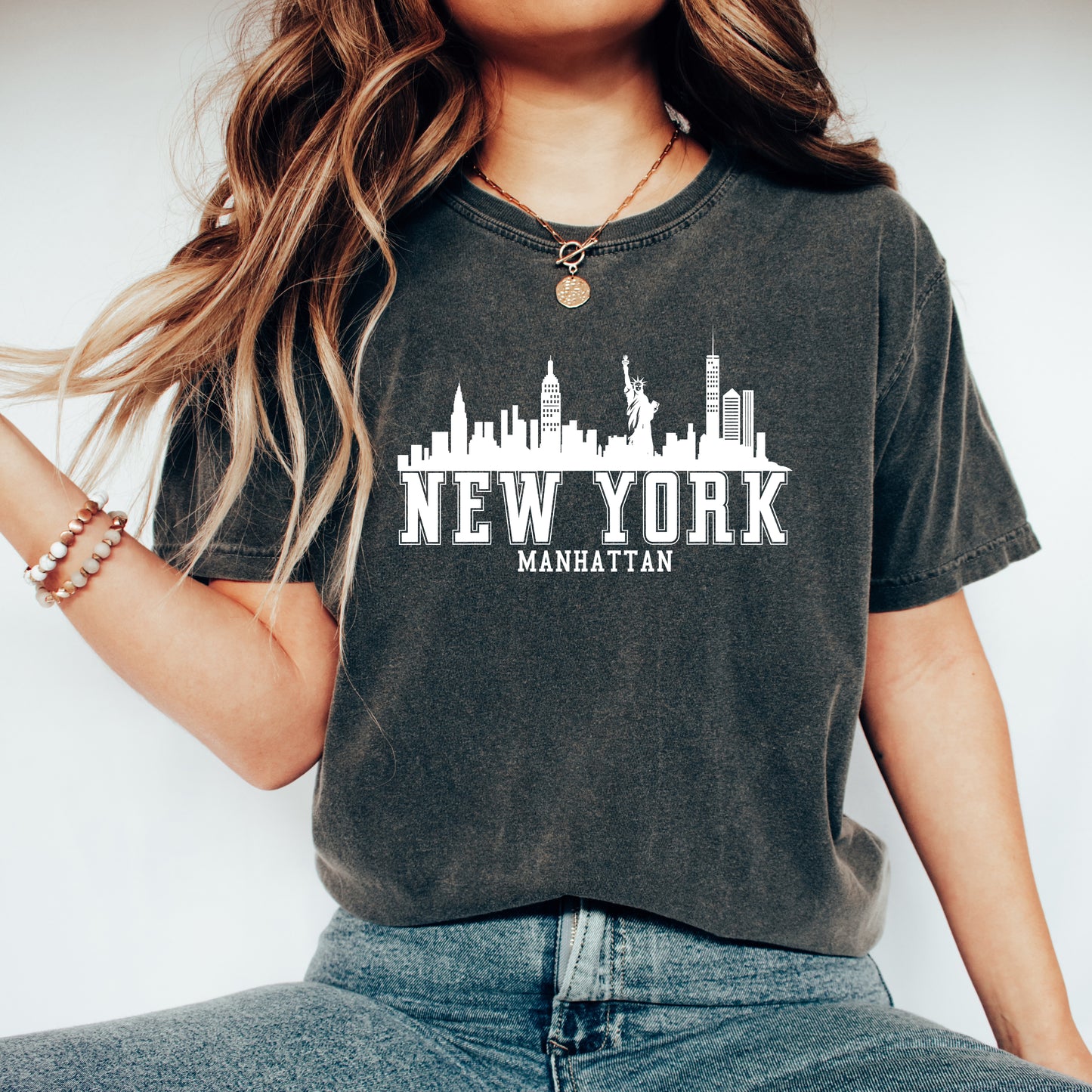 New York Manhattan  | Garment Dyed Short Sleeve Tee