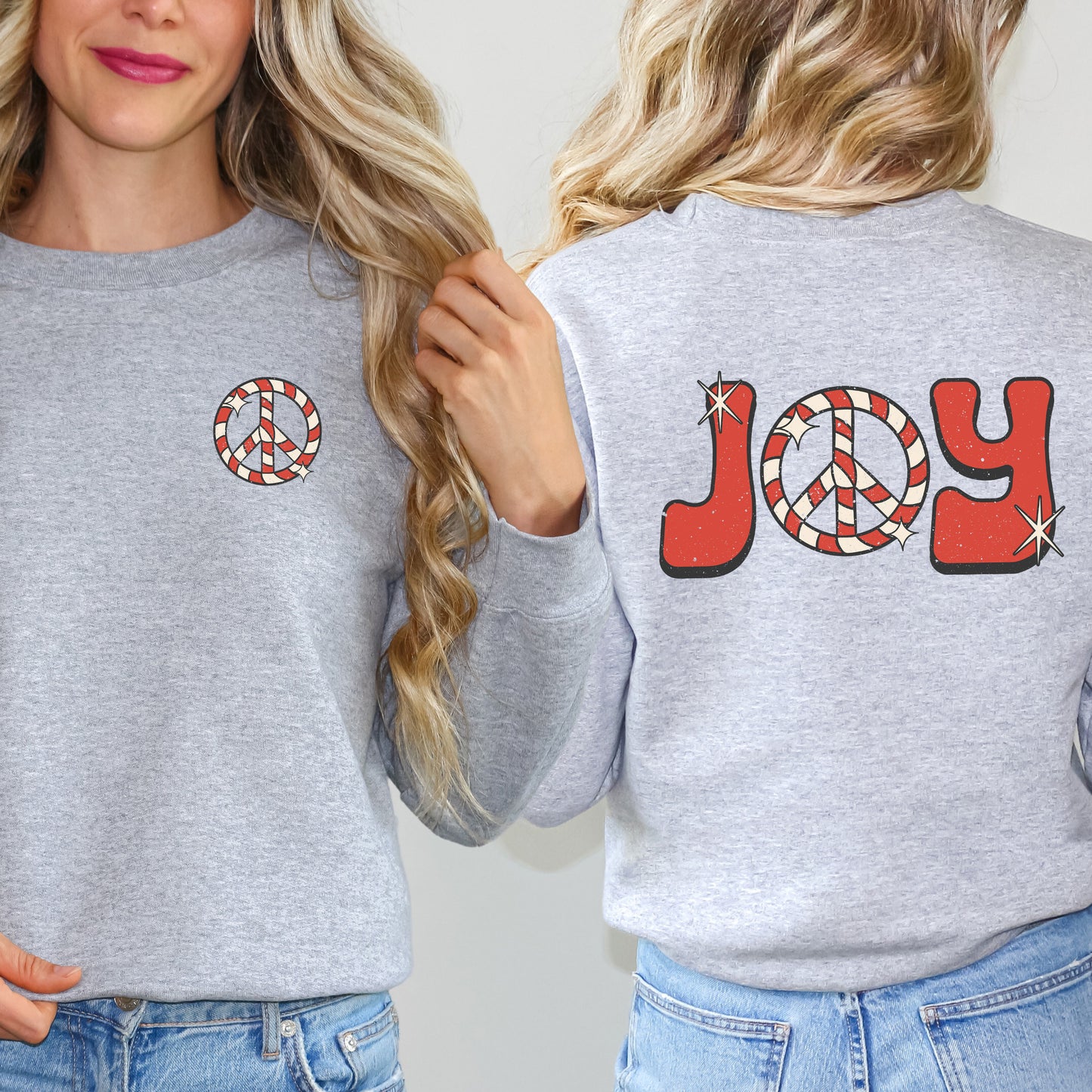 Joy Peace Sign | Sweatshirt Front and Back Design