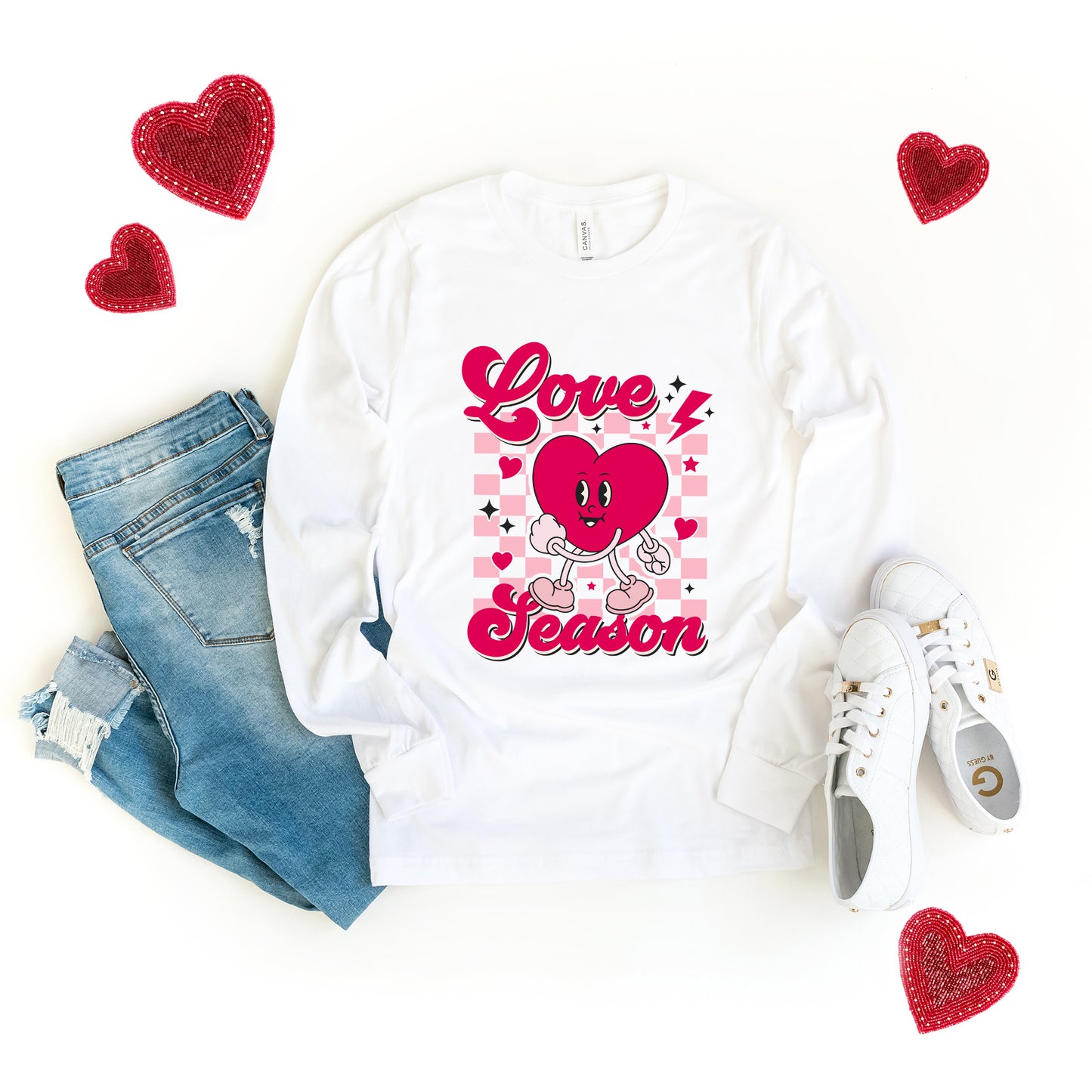 Love Season Heart | Long Sleeve Crew Neck