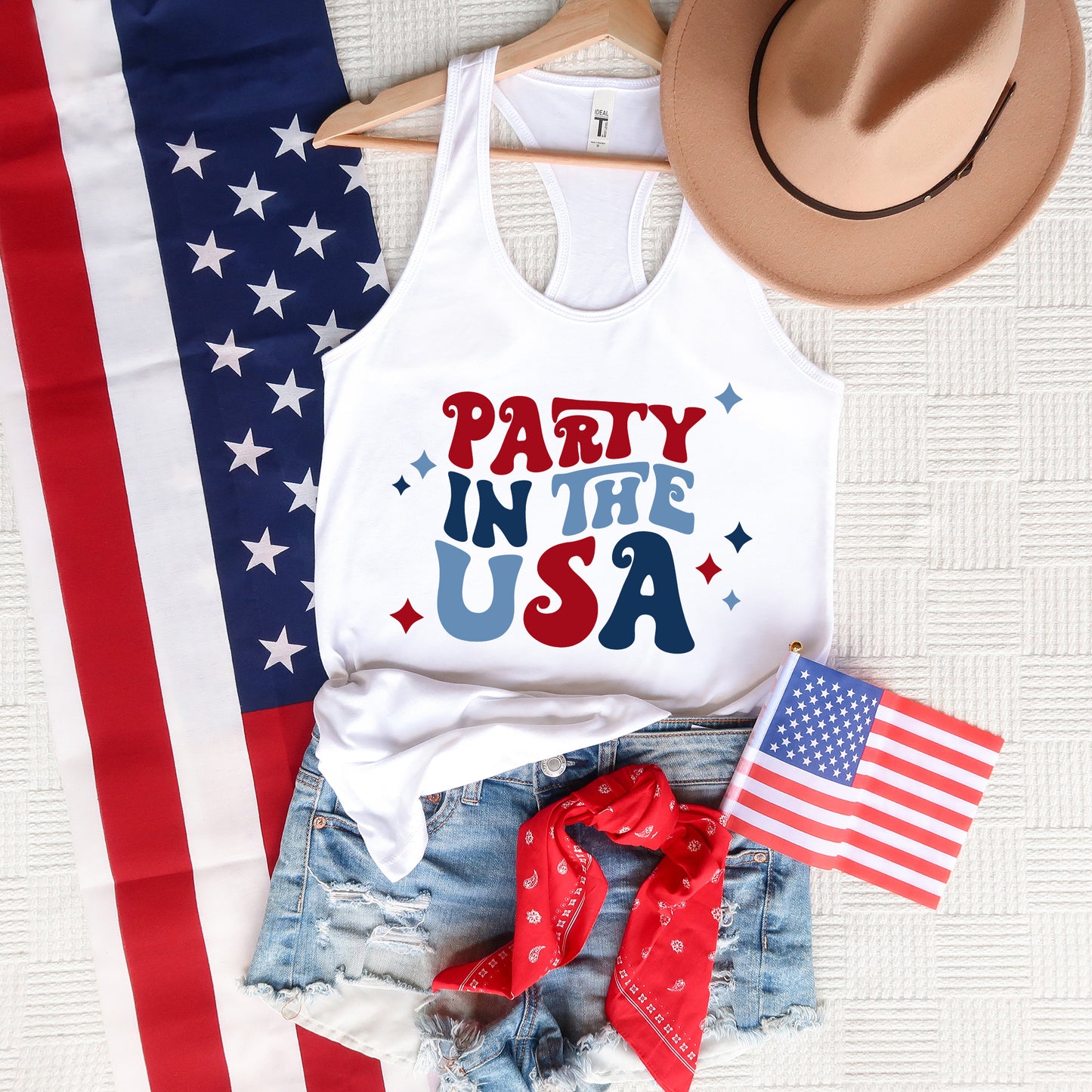 Party In The USA Retro | Racerback Tank