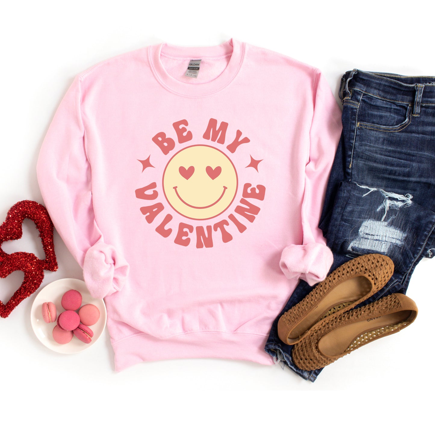 Valentine Yellow Smiley Face | Sweatshirt