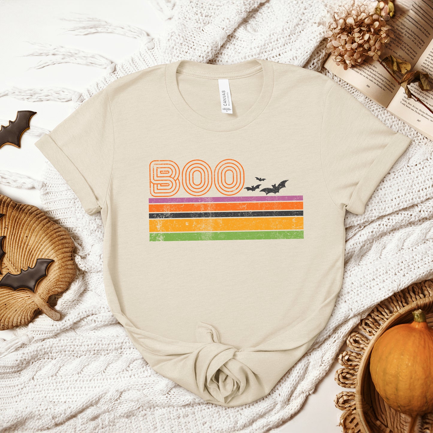 Retro Boo Stripes | Short Sleeve Graphic Tee