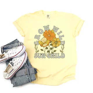 Grow Wild Sun Child Colorful | Garment Dyed Tee