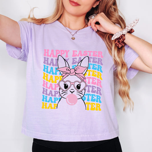 Groovy Easter Bunny | Relaxed Fit Cropped Tee