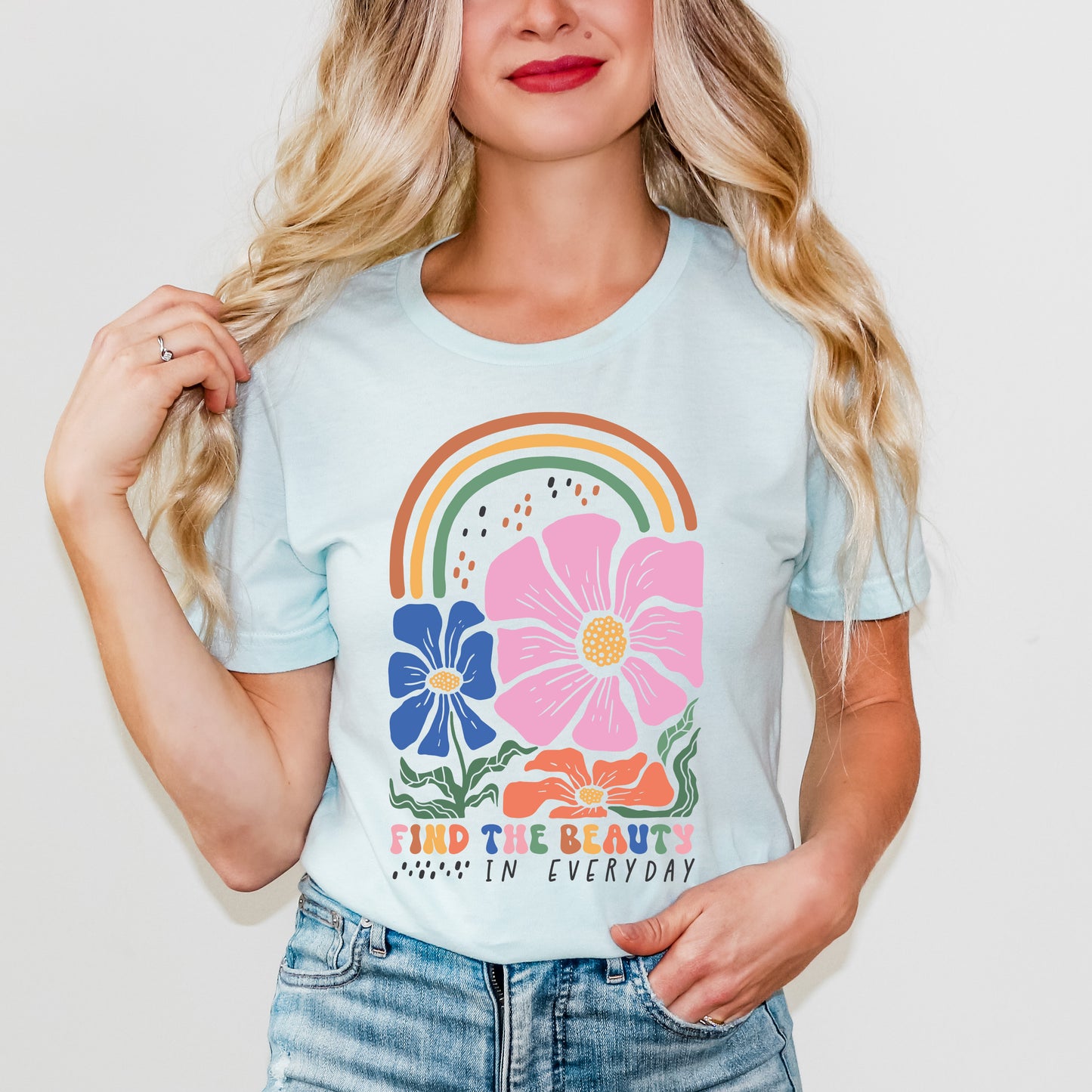 Boho Rainbow Find Beauty | Short Sleeve Graphic Tee