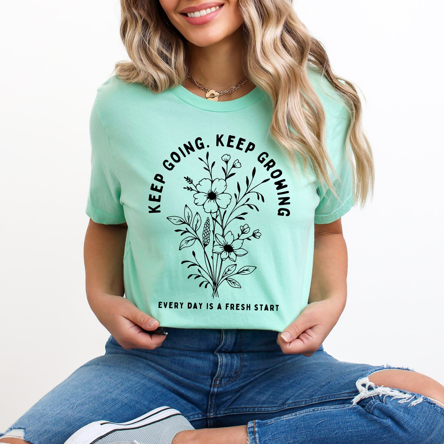 Keep Going Keep Growing | Short Sleeve Graphic Tee