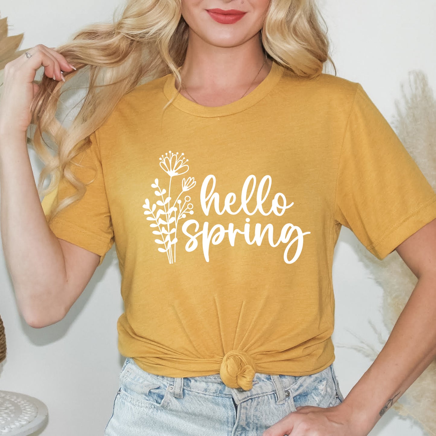 Hello Spring Flowers | Short Sleeve Crew Neck