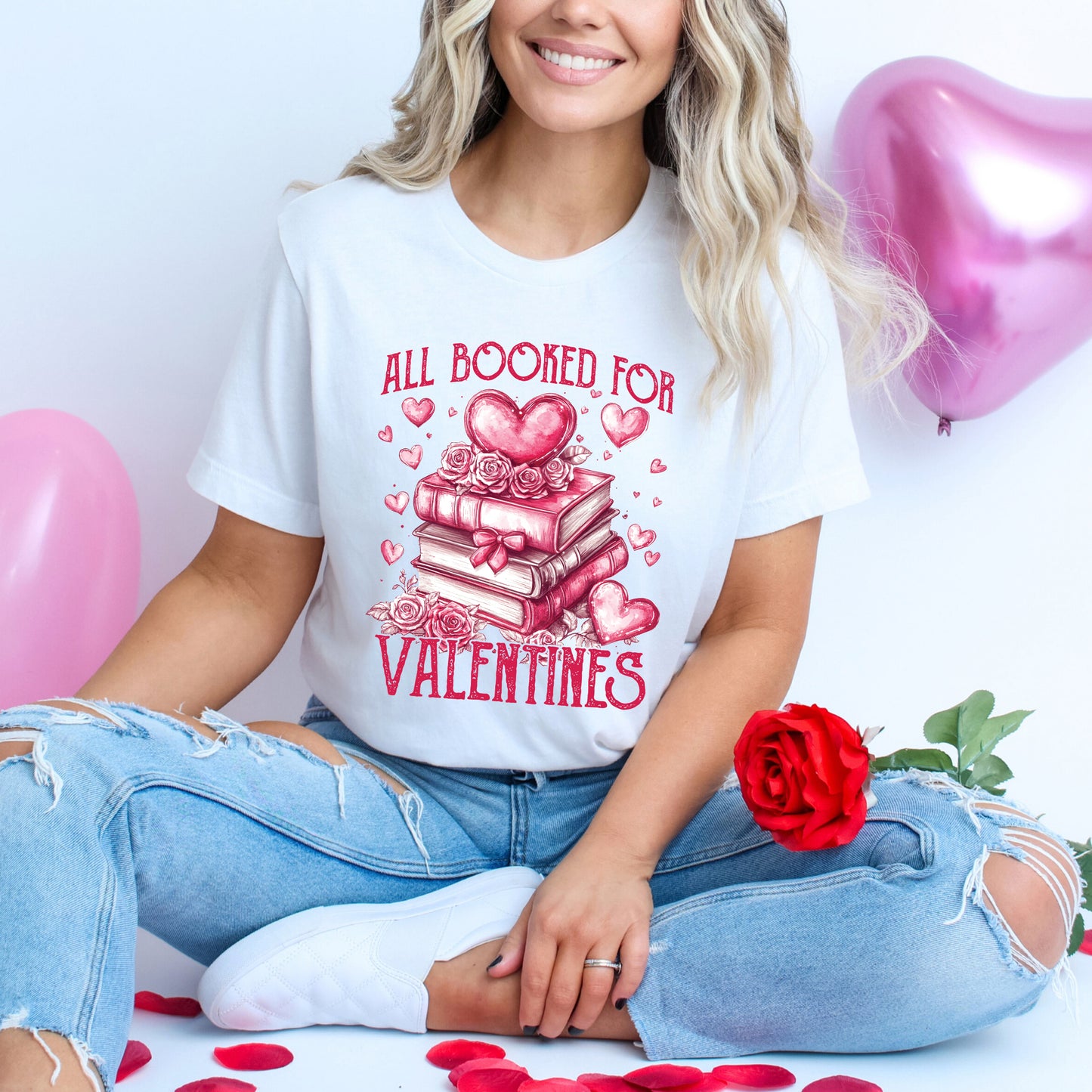 All Booked For Valentines | Short Sleeve Crew Neck