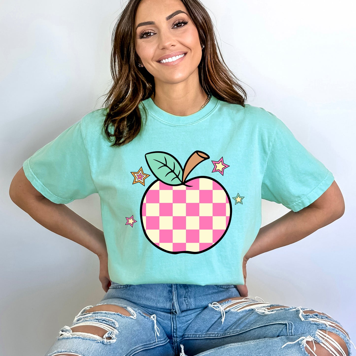 Checkered Apple Stars | Garment Dyed Tee