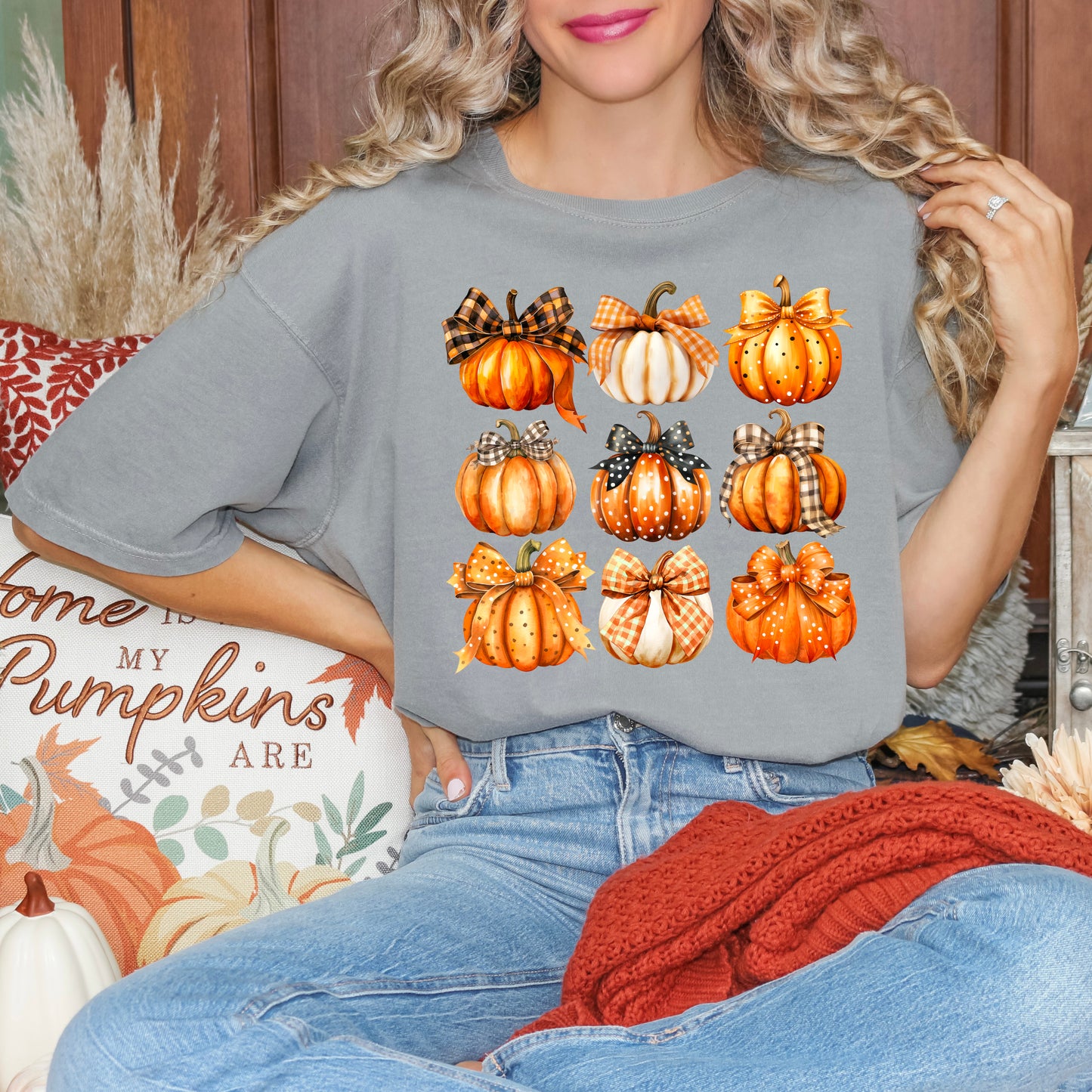 Coquette Fall Pumpkin Chart | Garment Dyed Tee