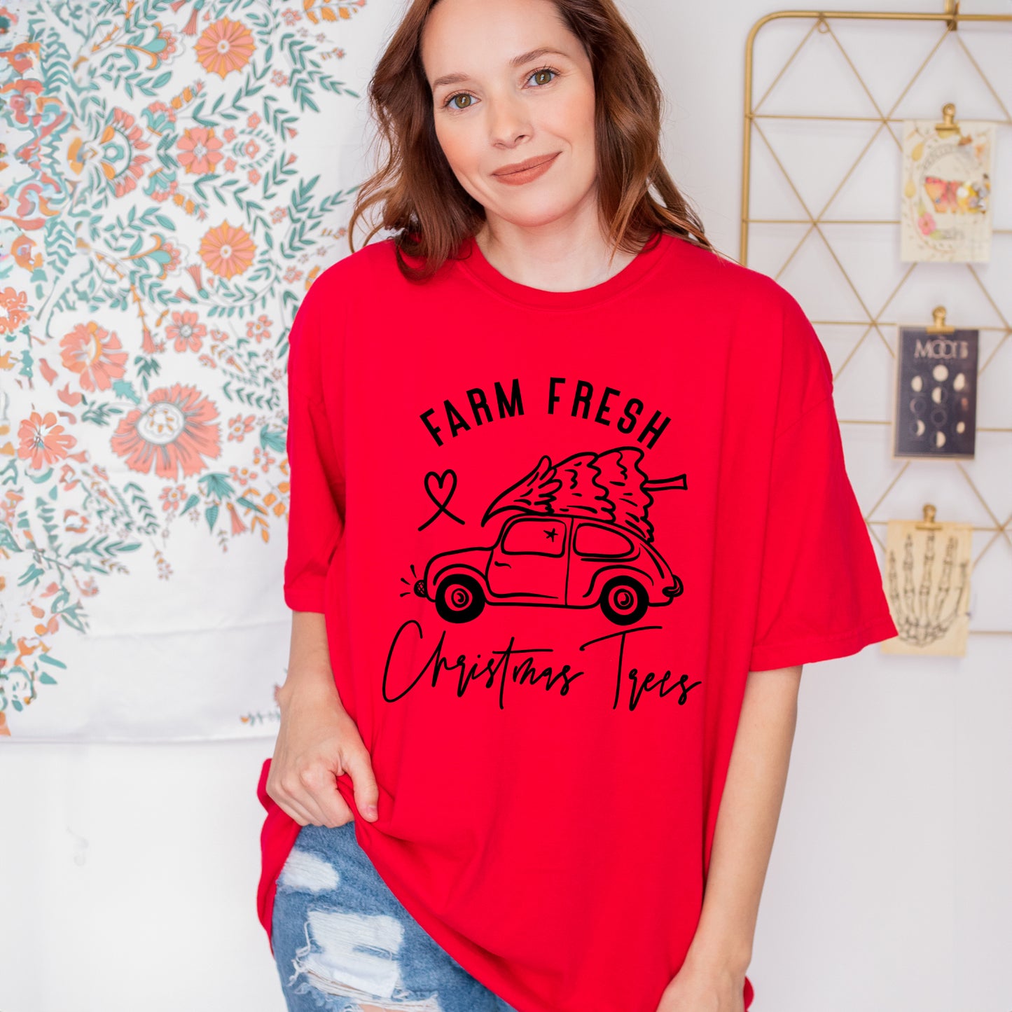 Farm Fresh Christmas Trees Car | Garment Dyed Tee