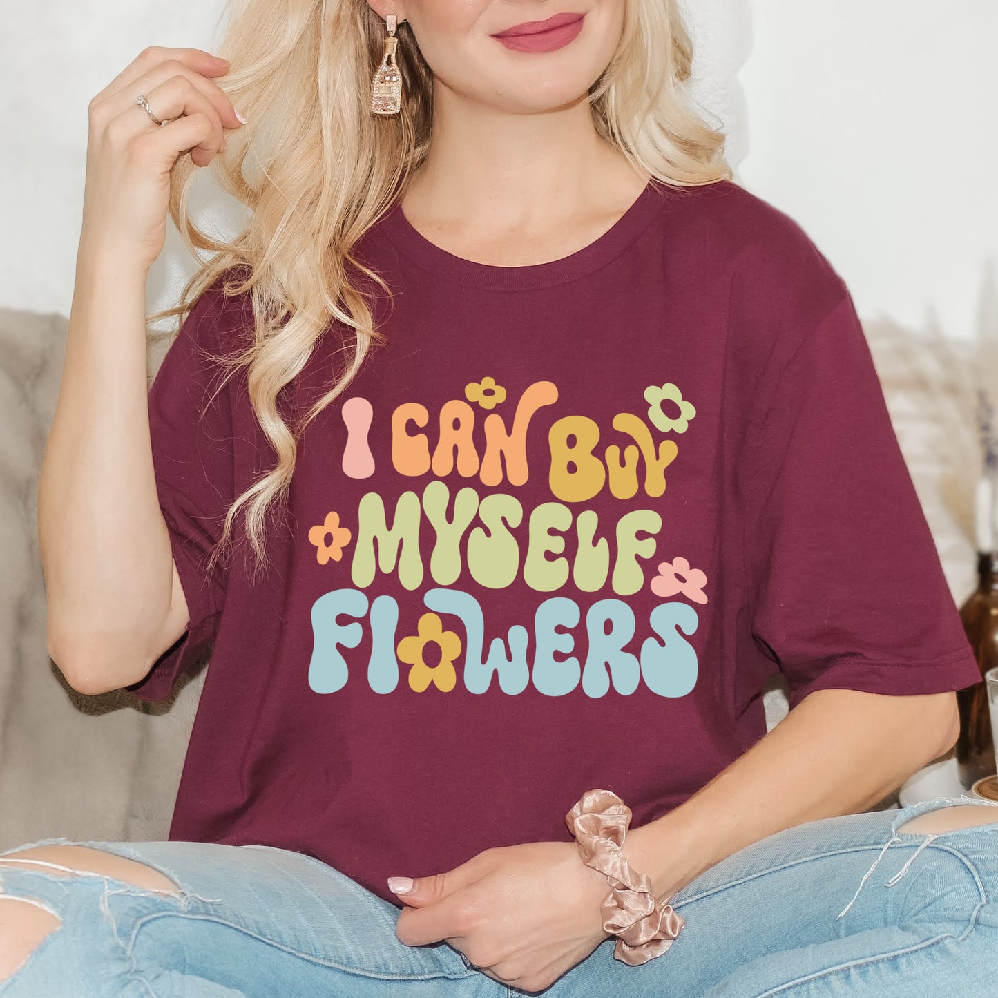 I Can Buy Myself Flowers Colorful | Short Sleeve Graphic Tee