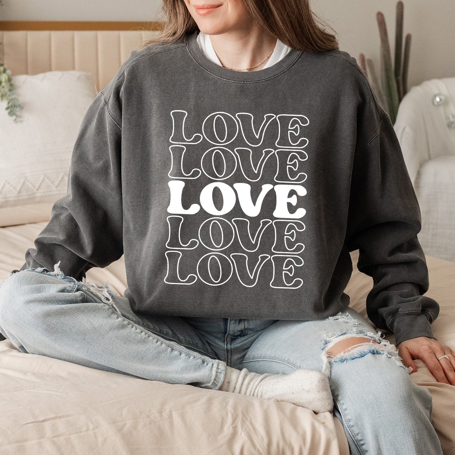 Love Stacked | Garment Dyed Sweatshirt