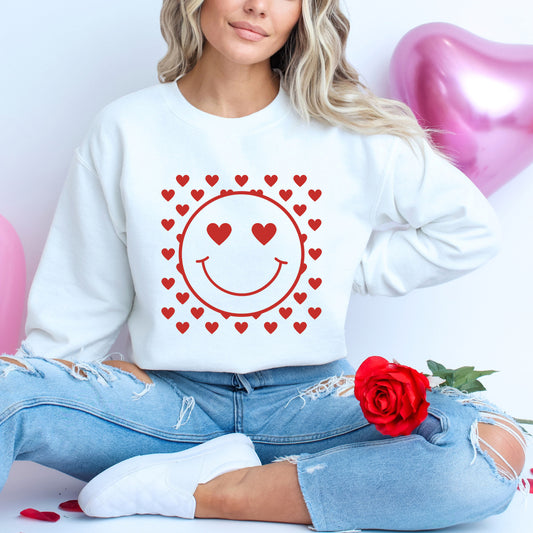 Smiley Face Hearts | Sweatshirt