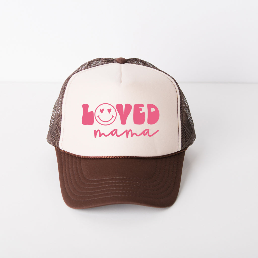 Loved Mama Smiley Face | Foam Trucker Hat