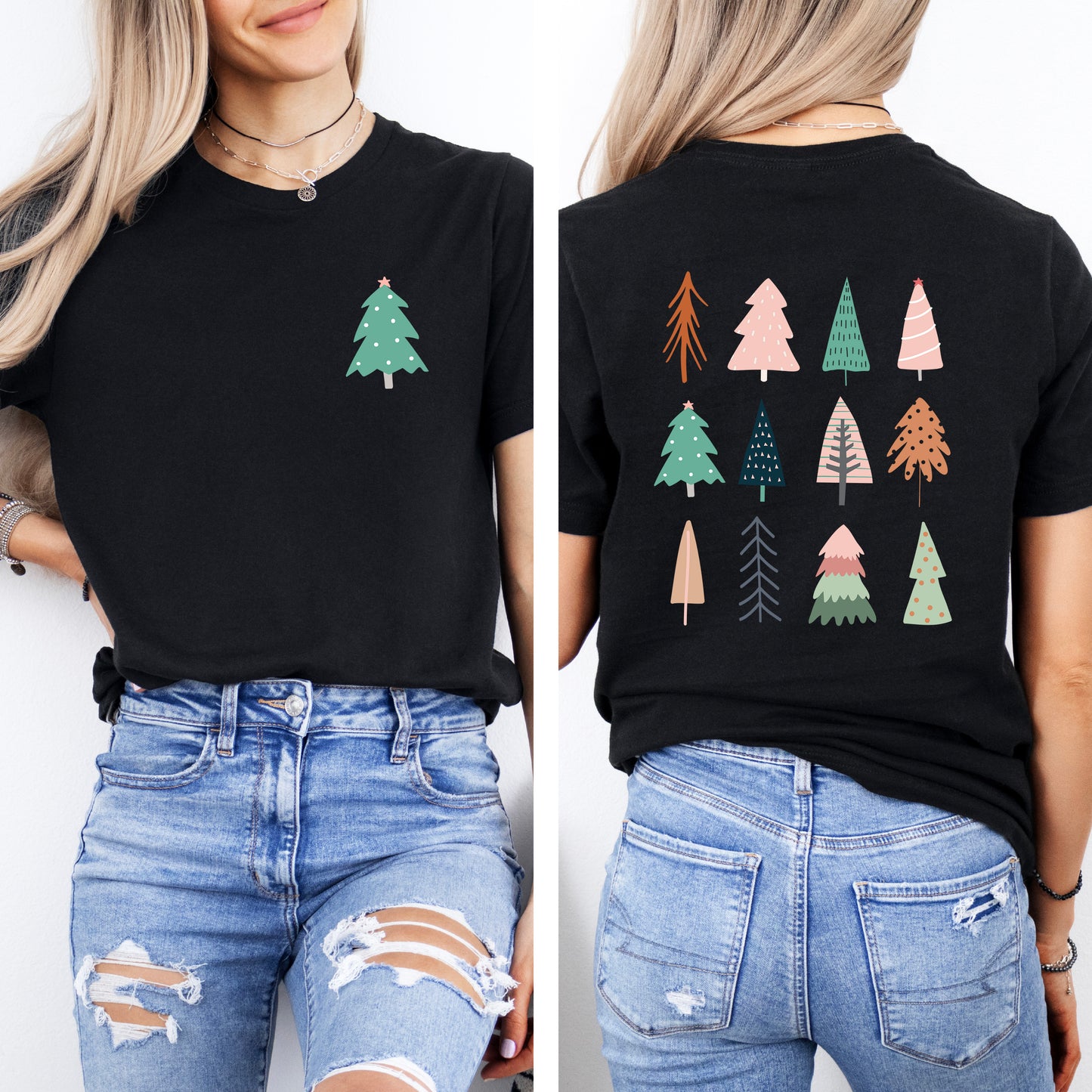 Christmas Tree Chart | Front & Back Short Sleeve Graphic Tee