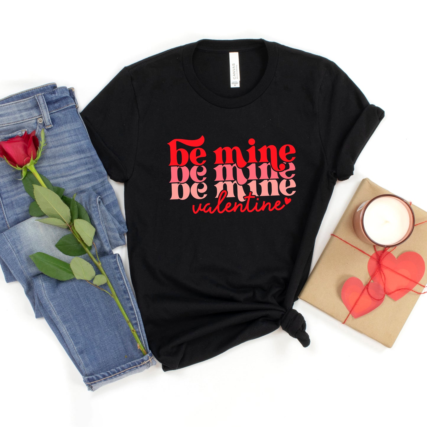 Be Mine Valentine Stacked | Short Sleeve Graphic Tee