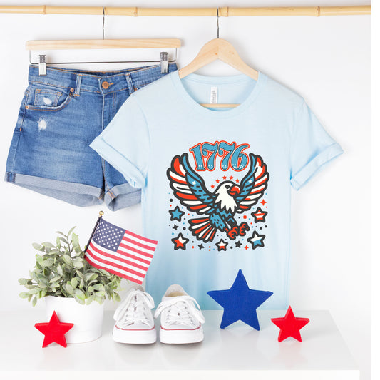 Patriotic Eagle 1776 | Short Sleeve Graphic Tee