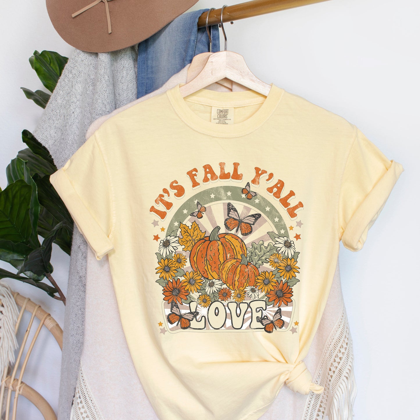 Clearance It's Fall Y'all Love | Garment Dyed Short Sleeve Tee