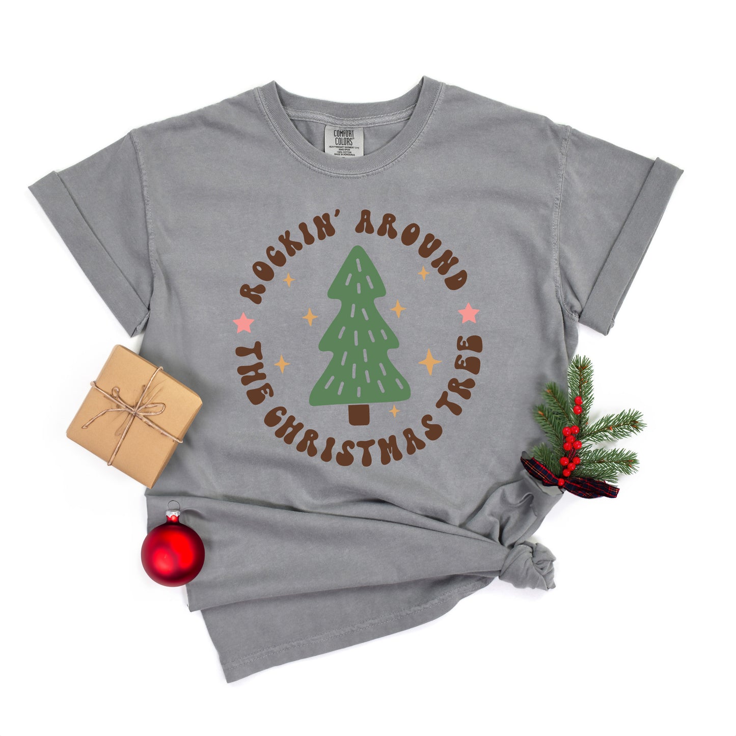 Retro Rockin' Around Tree | Garment Dyed Tee