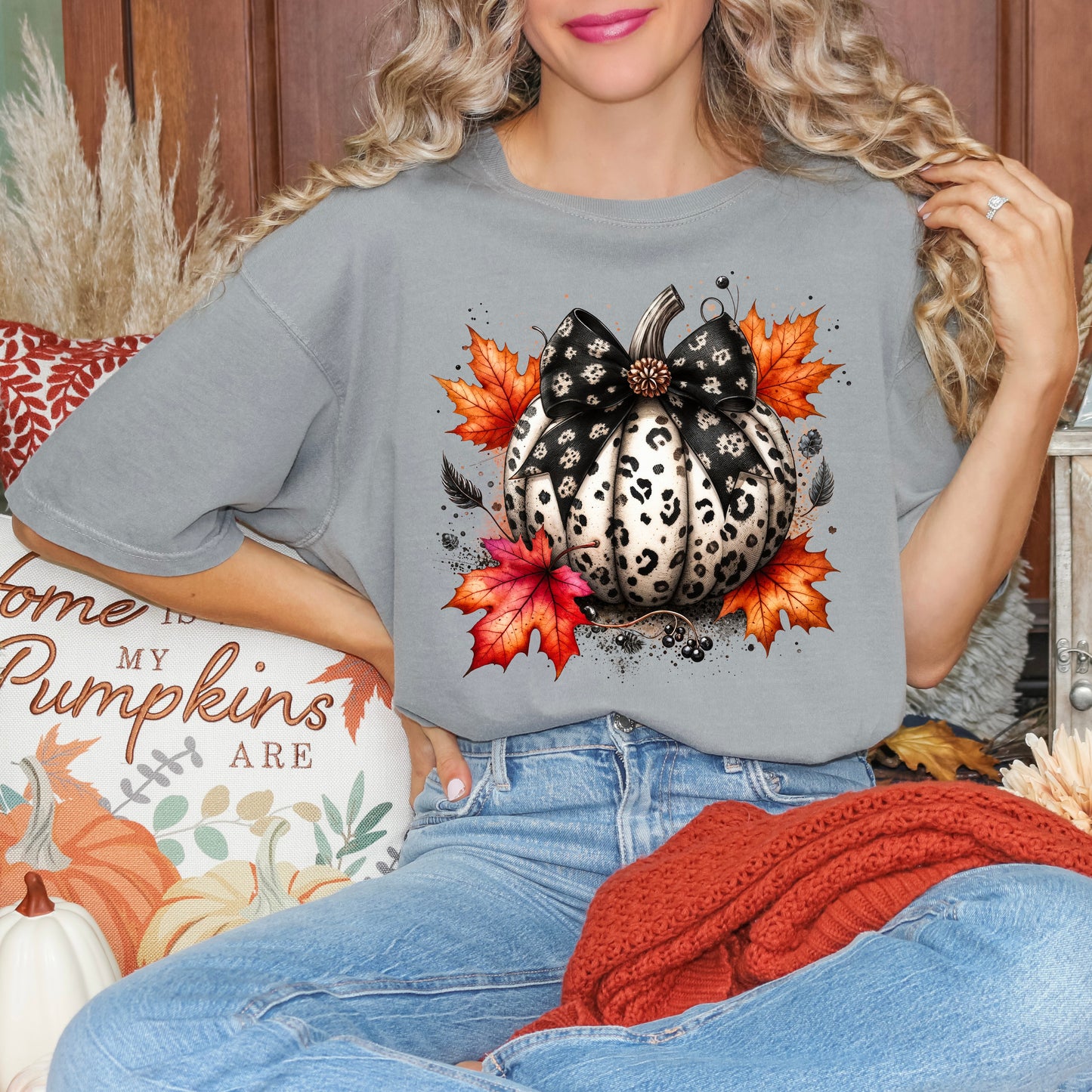 Coquette Animal Print Pumpkin | Garment Dyed Tee