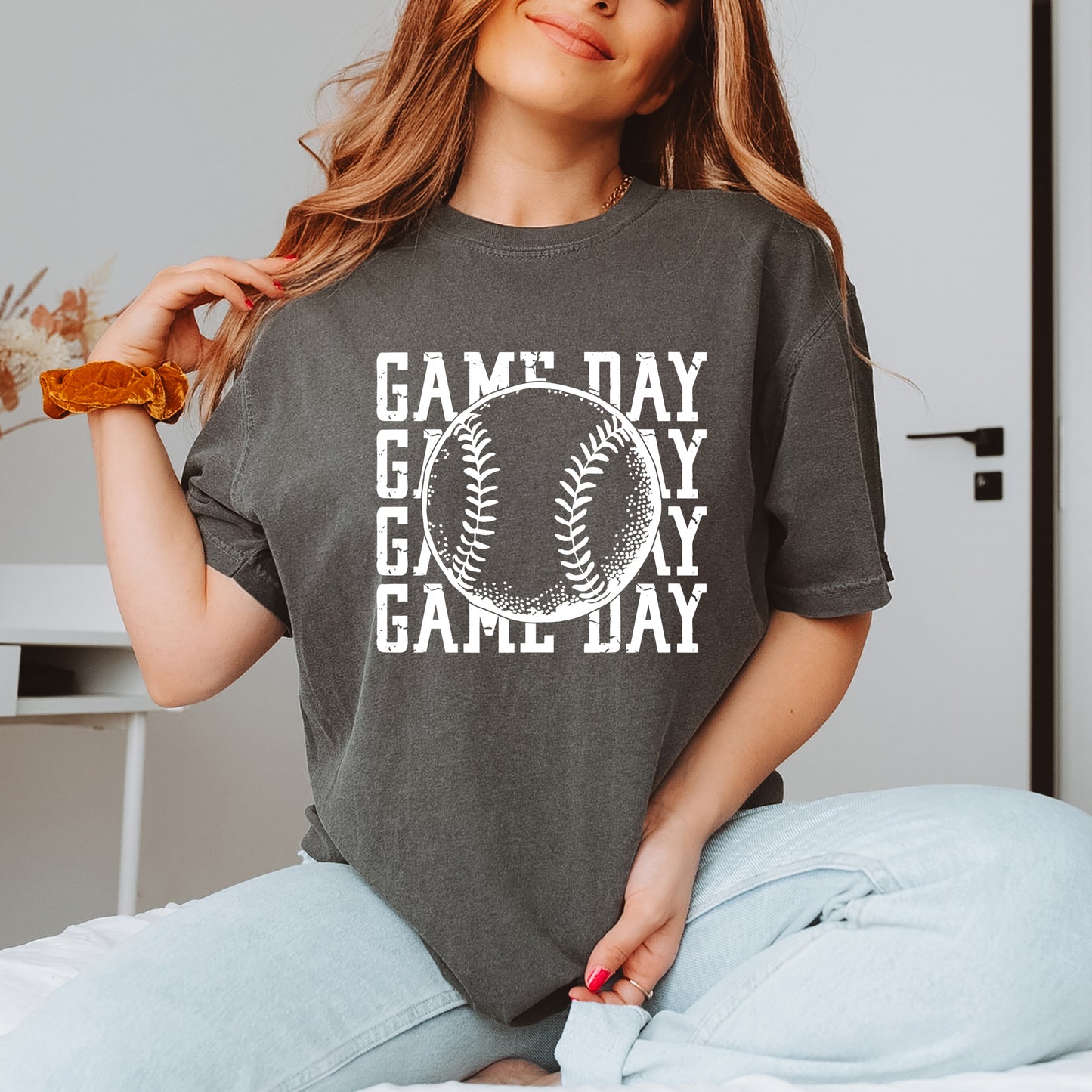 Distressed Game Day Baseball | Garment Dyed Short Sleeve Tee