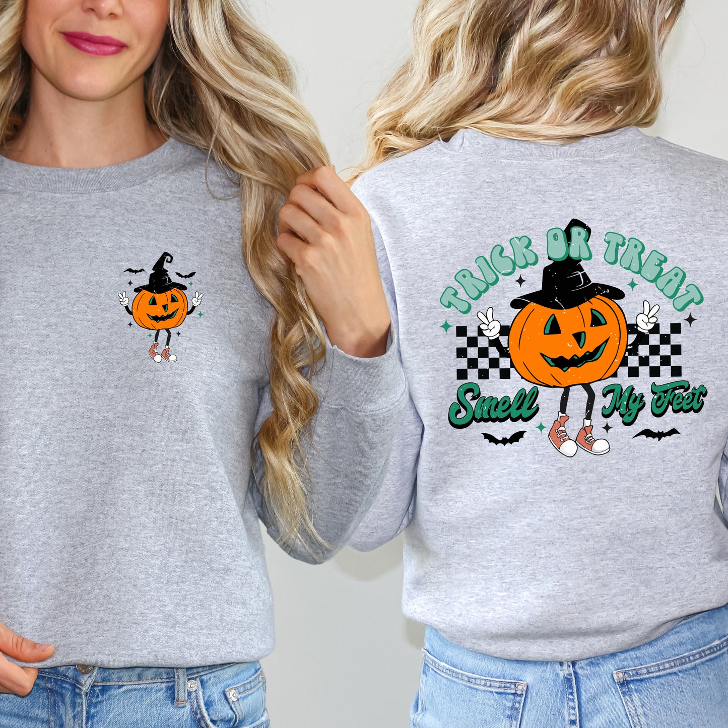 Smell My Feet Pumpkin | Sweatshirt | Front and Back Design