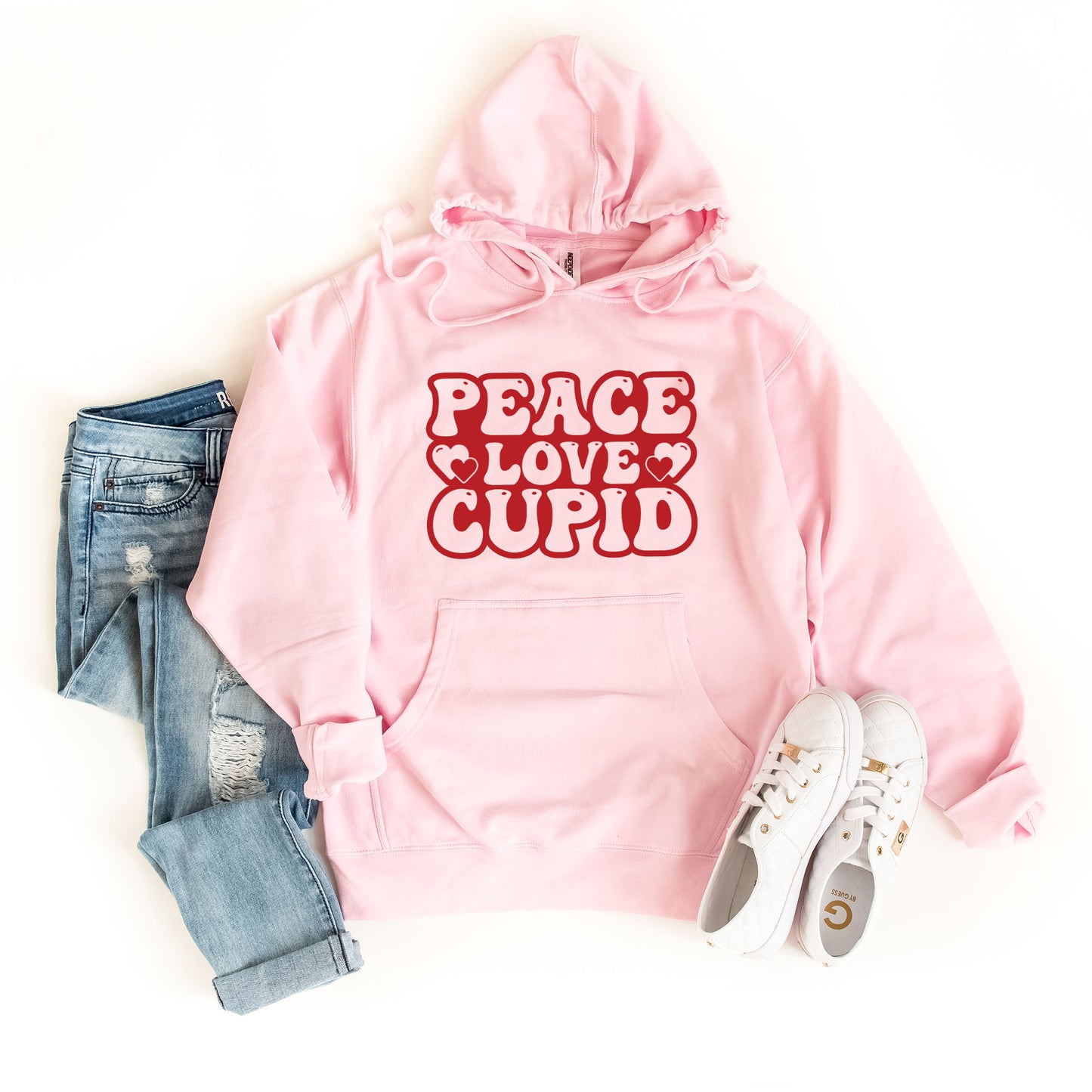 Peace Love Cupid Balloon Letters | Hoodie