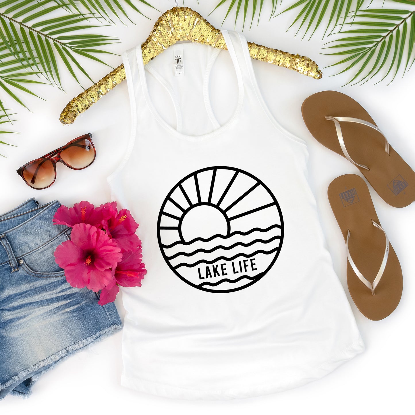 Lake Life Circle | Racerback Tank