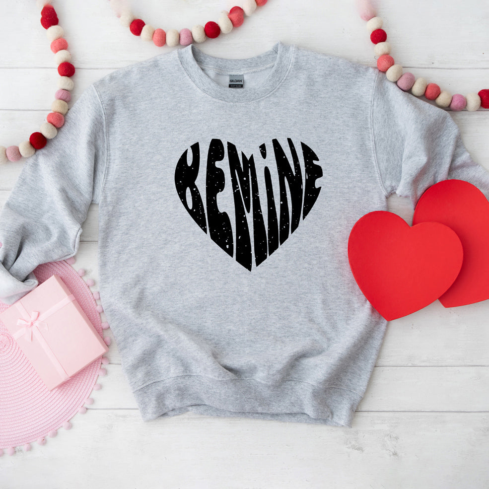 Be Mine Distressed Heart | Sweatshirt