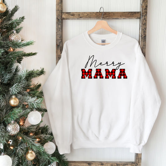 Merry Mama Buffalo Plaid | Sweatshirt