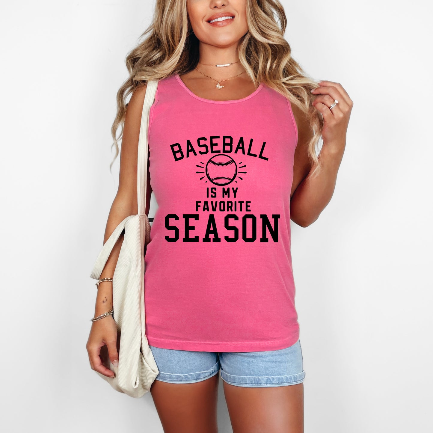 Baseball Is My Favorite With Ball | Garment Dyed Tank