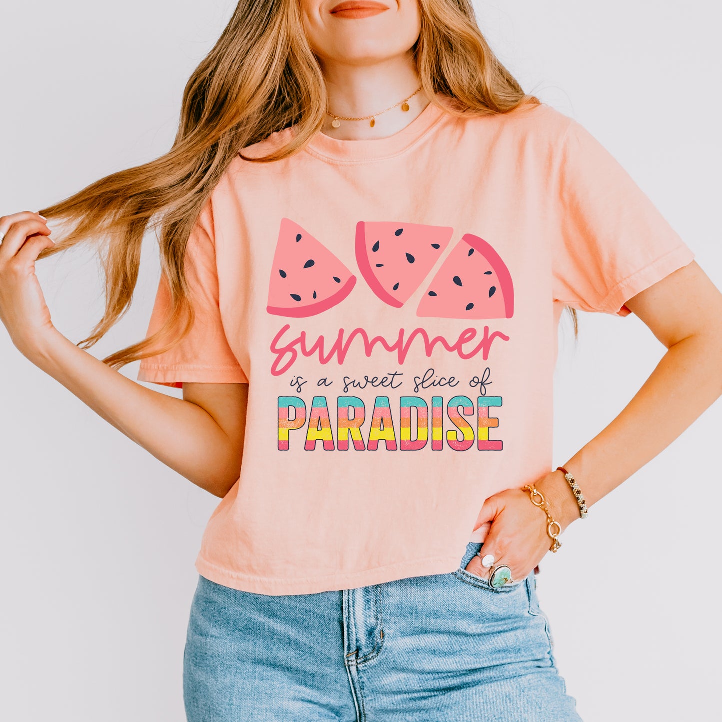 Summer Is A Sweet Slice Of Paradise | Relaxed Fit Cropped Tee