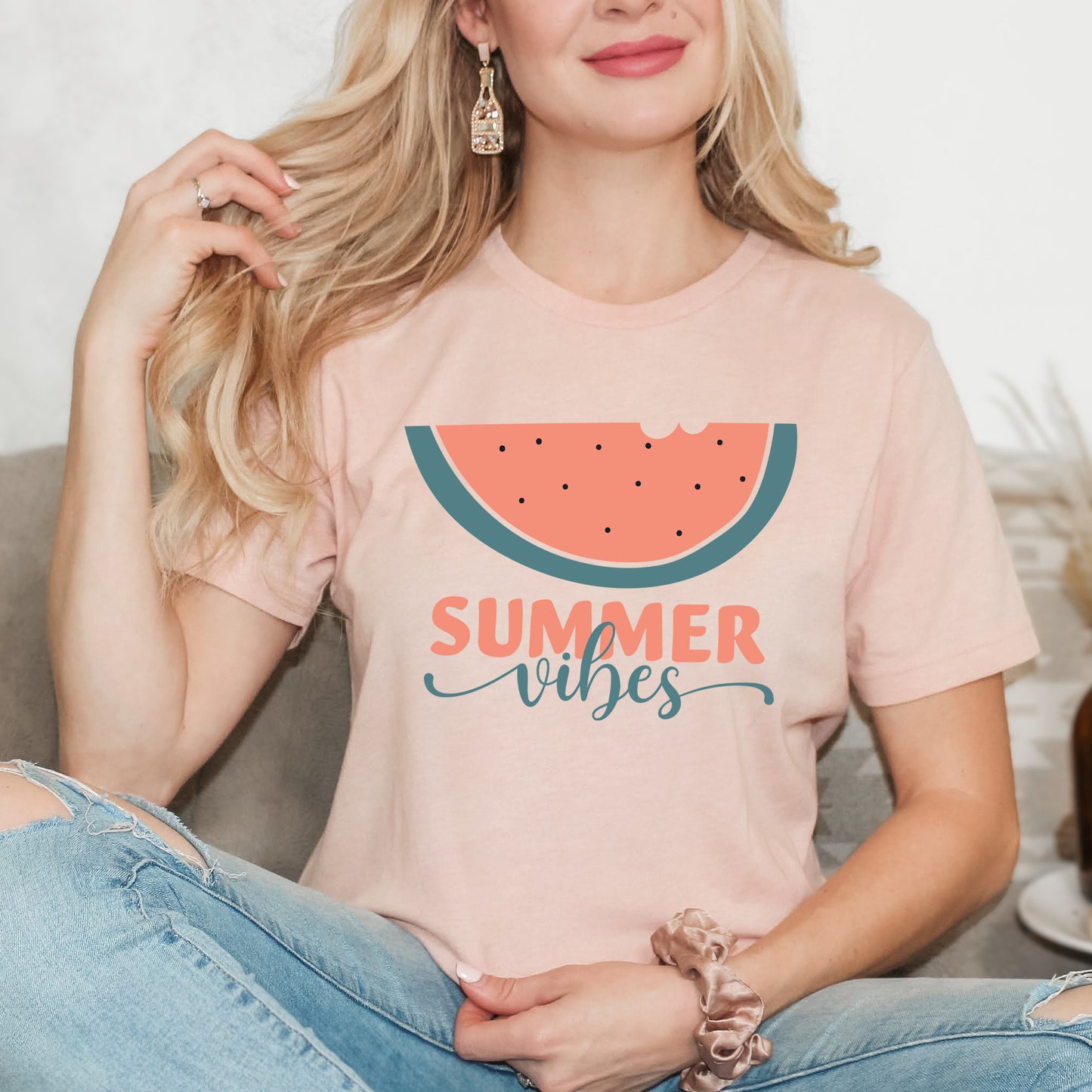 Boho Summer Vibes Watermelon | Short Sleeve Graphic Tee