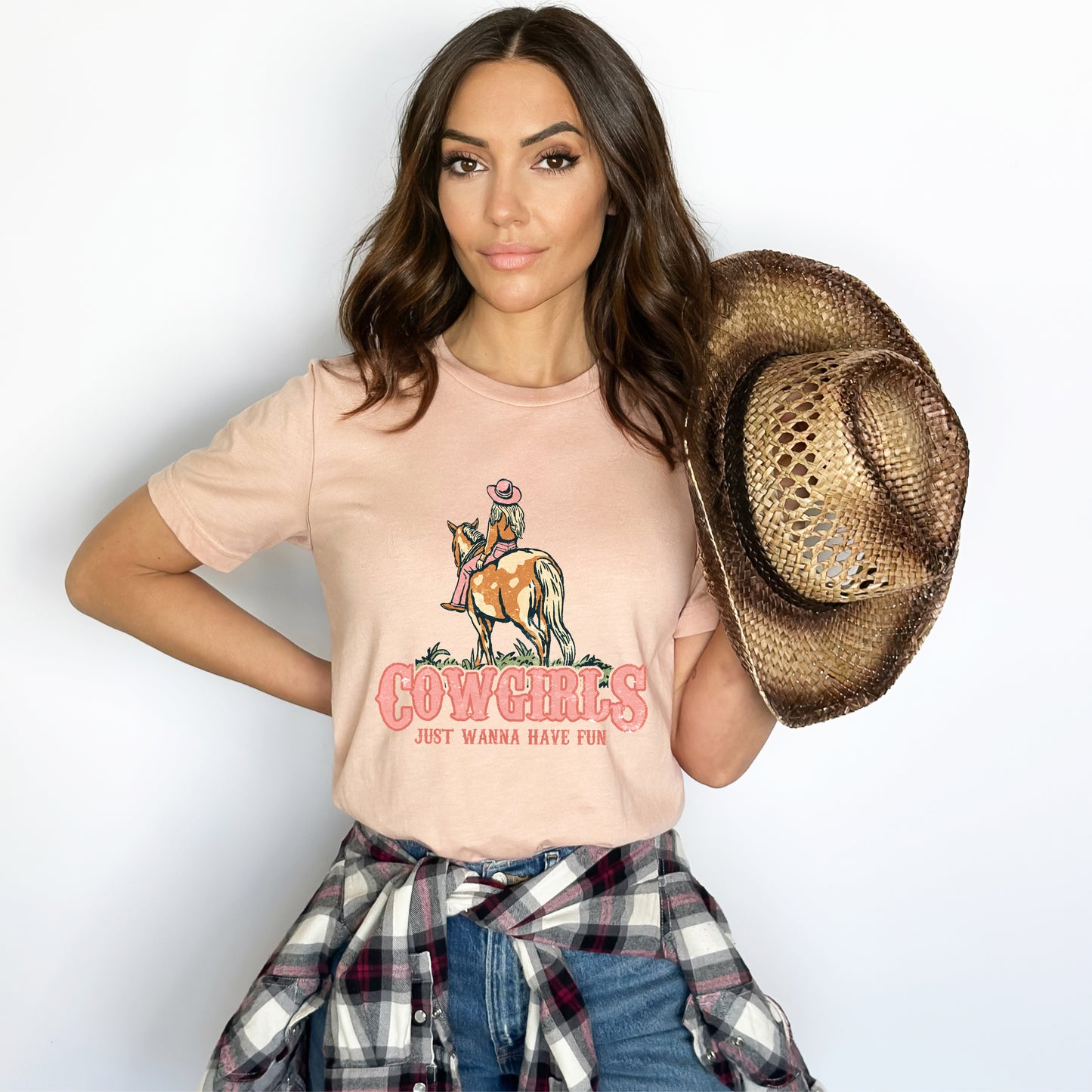 Retro Cowgirls Just Wanna Have Fun | Short Sleeve Graphic Tee